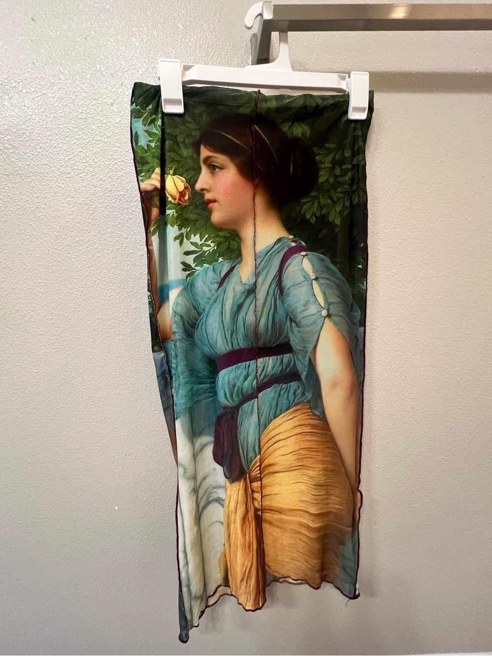blanc noir artistic Classical Woman Wall Art Panel Skirt Indie Hippie